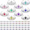 60 Pack Kids Tiara Crown Set Dress up Costume Party Accessories Princess Crown with Heart Stones Plastic Headband